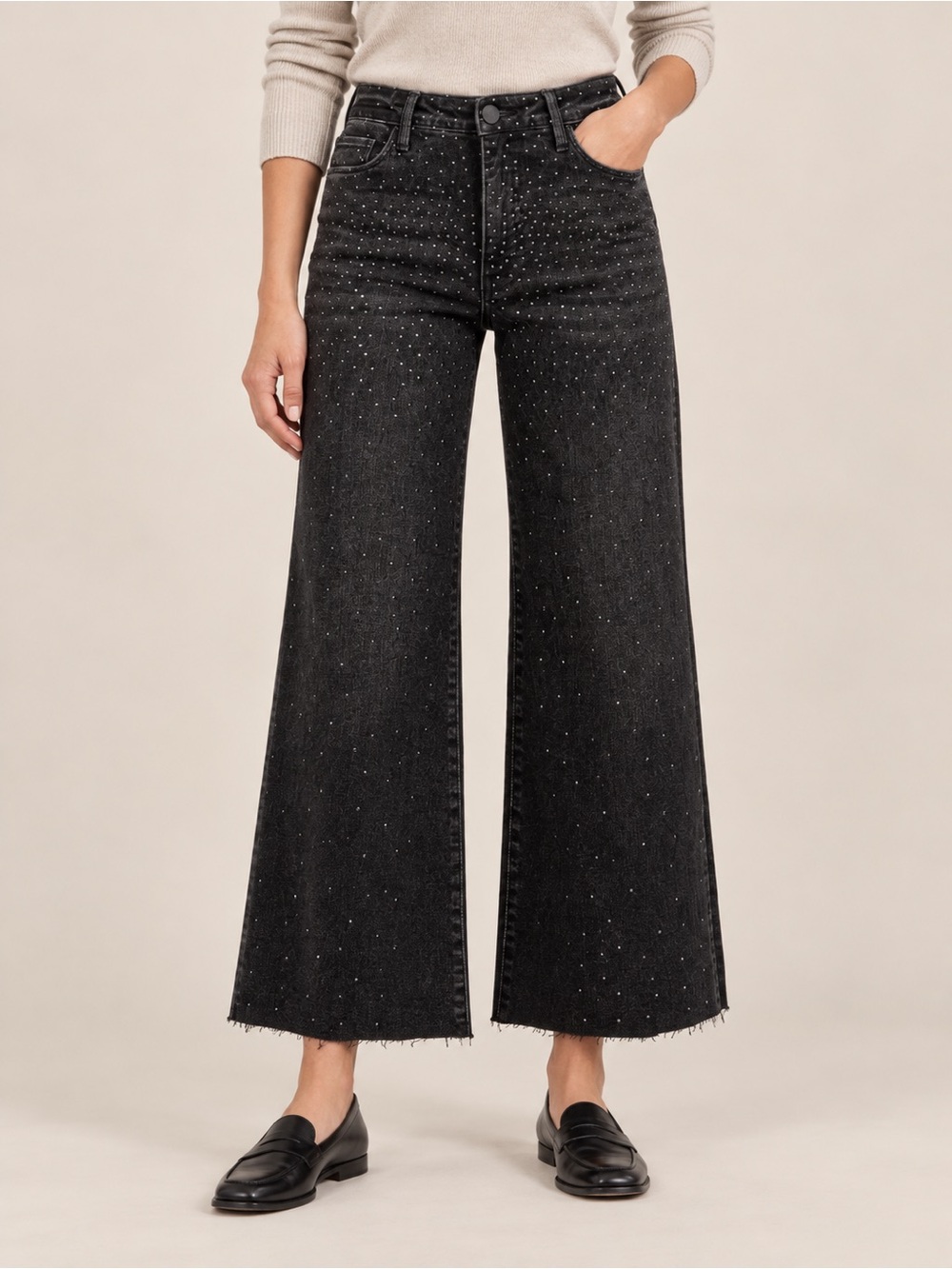 KUT From The Kloth Meg Fab Ab Wide Leg Rhinestone Jeans Size 2